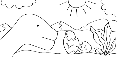 Маленький динозавр в яйце