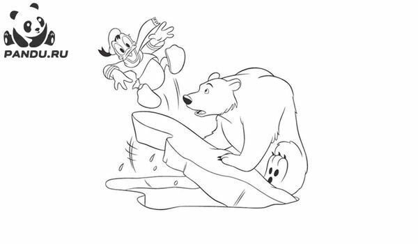 Сборник раскрасок Микки Маус и его друзья. Дональд Дак и медведь