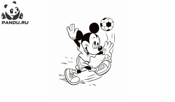 Сборник раскрасок Микки Маус и его друзья. Микки Маус играет с мячом