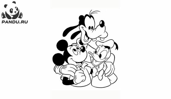 Сборник раскрасок Микки Маус и его друзья. Микки Маус в интересных штанах