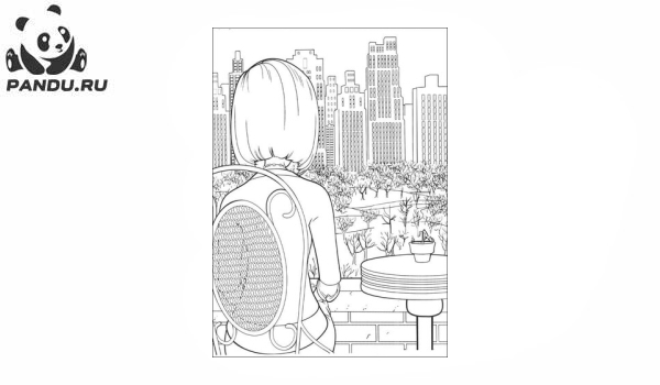 Раскраска Би Муви: Медовый заговор. Панорама города