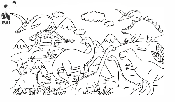 Раскраска Динозавр. Разные динозавры