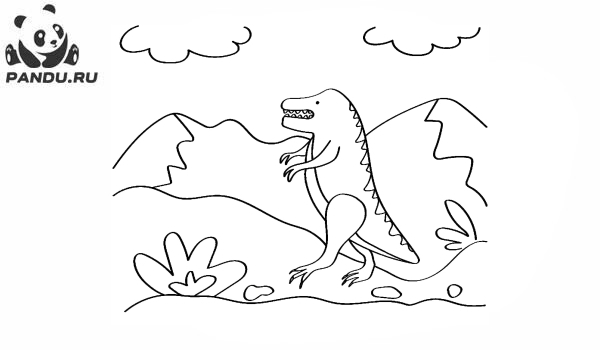 Раскраска Динозавр. Динозавр для малышей