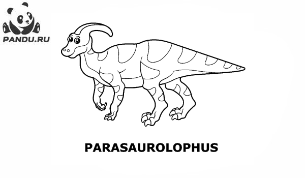 Раскраска Динозавр. Паразауролоф