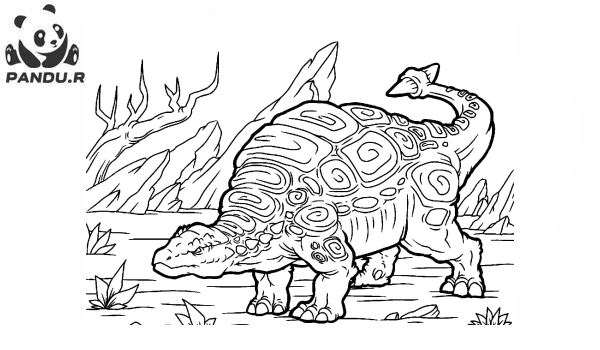 Раскраска Динозавр. Динозавр на охоте