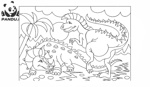 Раскраска Динозавр. Дружба динозавров