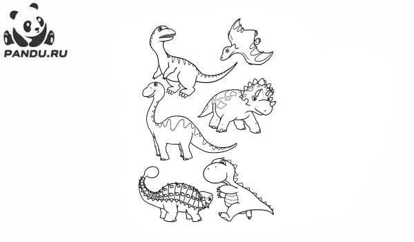 Раскраска Динозавр. Различные виды