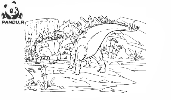 Раскраска Динозавр. Стегозавр