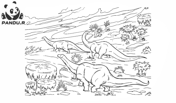 Раскраска Динозавр. Огромные ящерицы
