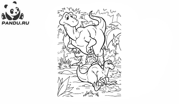 Раскраска Динозавр. Динозавры с маленькими лапами