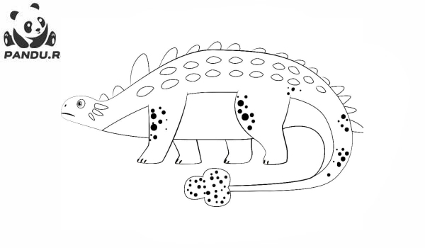 Раскраска Динозавр. Динозавр с шипами на спине