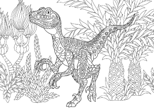 Раскраска антистресс динозавр