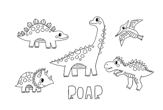 Различные виды динозавров