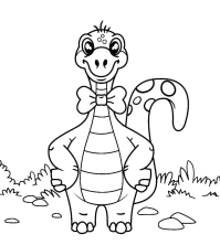 Динозавр с луком на шее