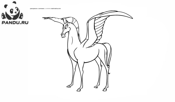 Раскраска Геркулес. Крылатый конь Пегас