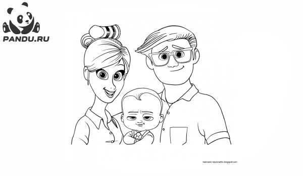 Раскраска Члены семьи. Семья раскраска для детей