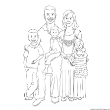 Семья контурный рисунок