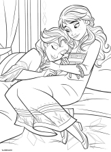 Анна наблюдает как сладко спит ее сестра.
