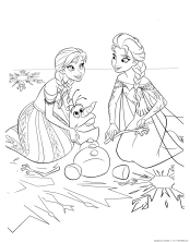 Принцессы и снеговик