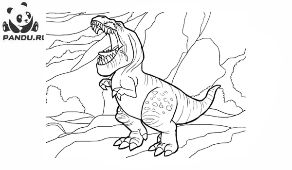 Раскраска Хороший динозавр. Раскраска Хороший динозавр - рисунок №1