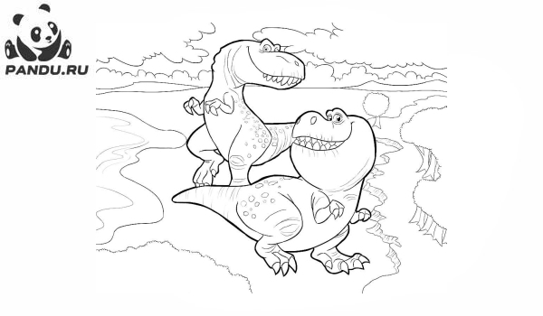 Раскраска Хороший динозавр. Раскраска Хороший динозавр - рисунок №14