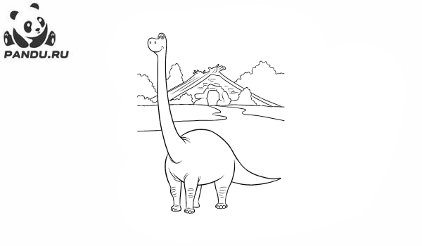 Раскраска Хороший динозавр. Раскраска Хороший динозавр - рисунок №16