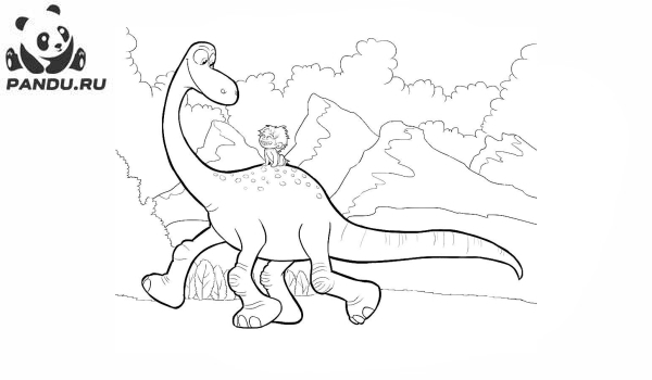 Раскраска Хороший динозавр. Раскраска Хороший динозавр - рисунок №8