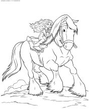Мерида скачет на коне