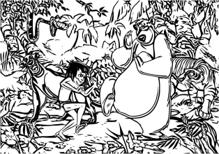Маугли и Балу танцуют в джунглях