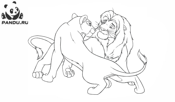Раскраска Король Лев. Львы из мультфильма