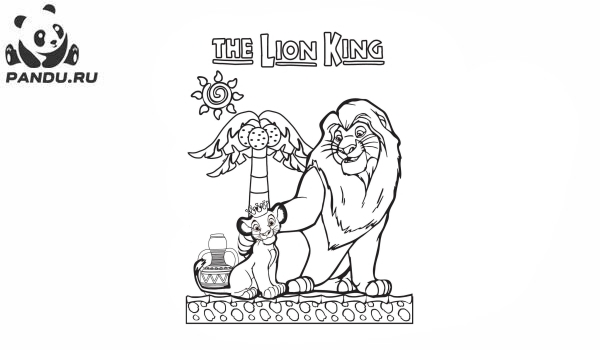 Раскраска Король Лев. Король Лев раскраска для детей