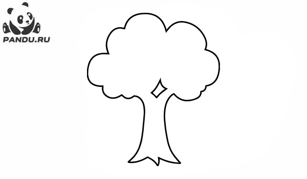 Раскраска Деревья. Шаблон дерева для детского сада