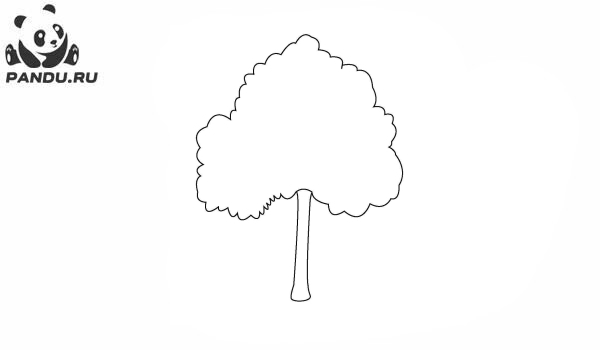 Раскраска Деревья. Шаблон дерева для детей 4 лет
