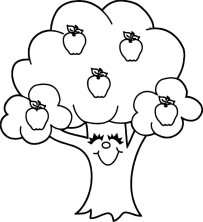 Радостное дерево с яблоками