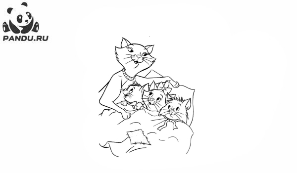 Раскраска Коты Аристократы. Раскраска Коты аристократы - рисунок №42