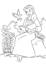 Красавица читает книгу в саду