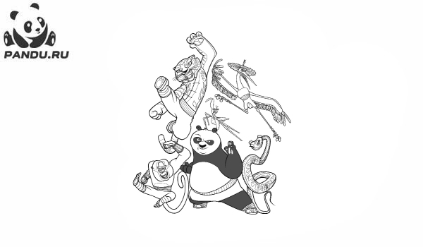 Раскраска Кунг-фу панда. Раскраски Кунг-фу панда - рисунок №19