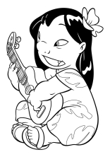 Лило играет на гитаре