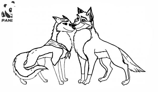 Раскраска Лис и пёс. Рисунок №4