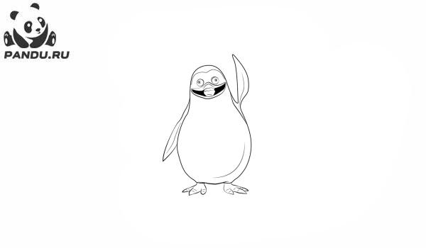 Раскраска Мадагаскар. Счастливый пингвин