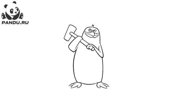 Раскраска Мадагаскар. мультфильм пингвин
