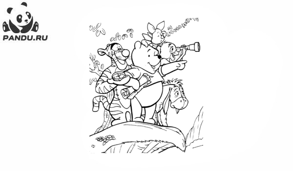 Раскраска Медвежонок Винни и его друзья. Раскраска Винни Пух - рисунок №17