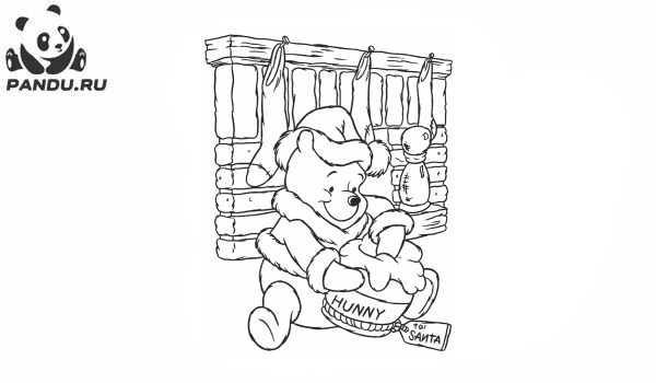 Раскраска Медвежонок Винни и его друзья. Раскраска Винни Пух - рисунок №3