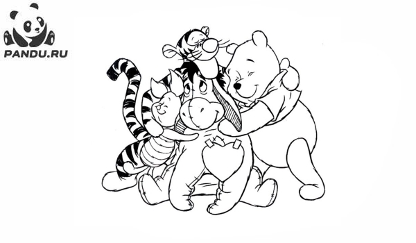 Раскраска Медвежонок Винни и его друзья. Раскраска Винни Пух - рисунок №46