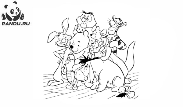Раскраска Медвежонок Винни и его друзья. Раскраска Винни Пух - рисунок №50