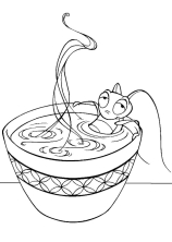 Сверчок Кри-Ки принимает горячую ванну.
