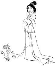 Принцесса Мулан и ее лучший друг — маленький дракон Мушу.