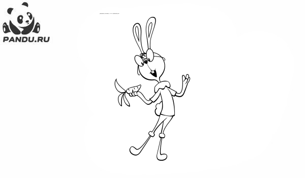 Раскраска Приключения Винни. Кролик с морковкой