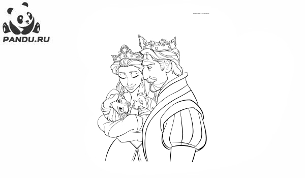 Раскраска Рапунцель: Запутанная история. Король и Королева