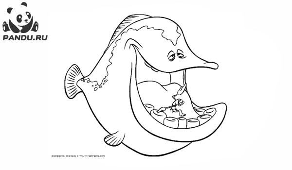 Раскраска Русалочка. Музыкальная рыба